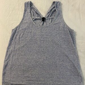 J. Crew blue and white striped linen tank